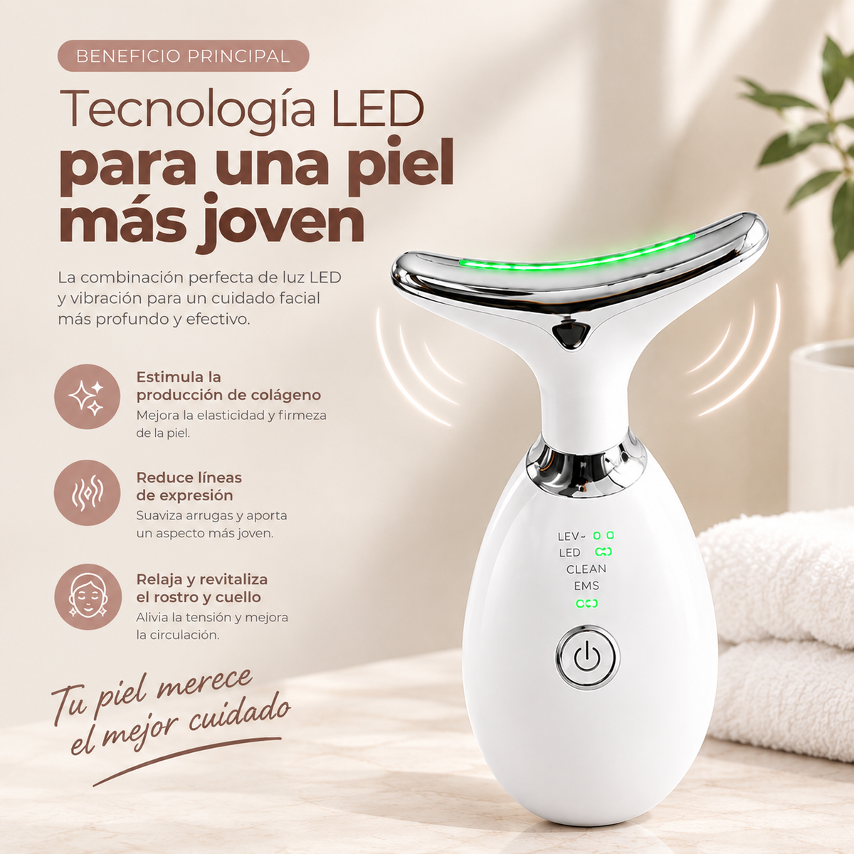 Masajeador Facial Led Antiarrugas