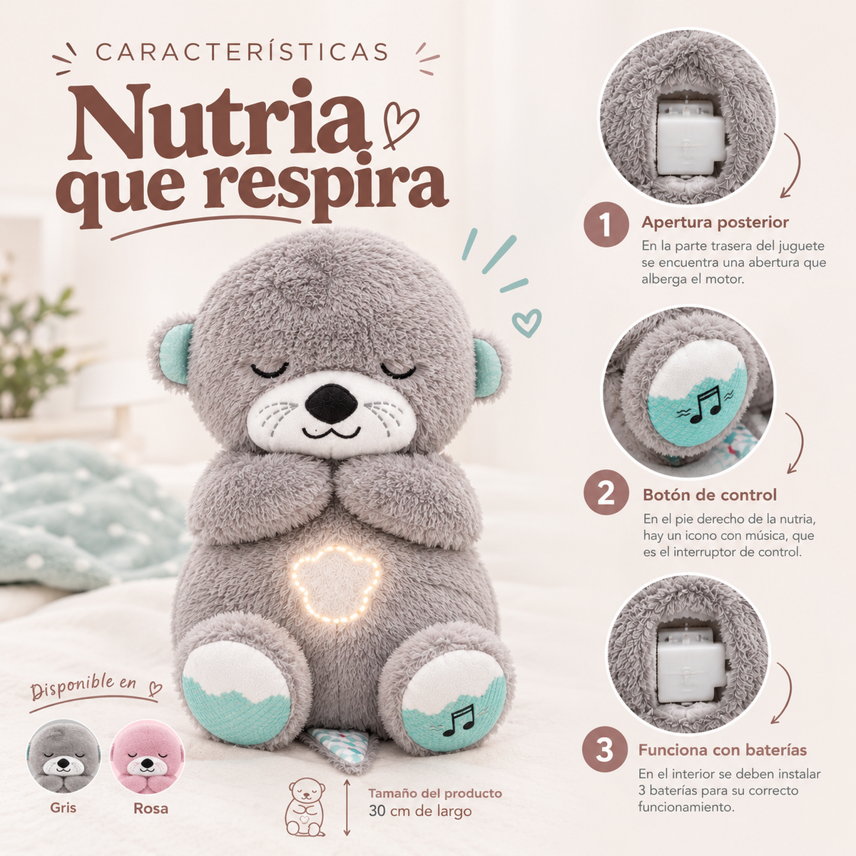 Peluche Nutria que Respira